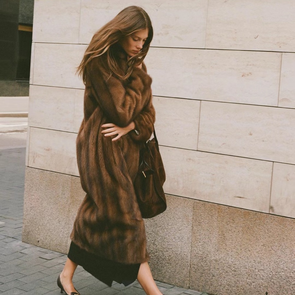 Vintage Mink Fur Coat, Full Length